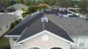 Asphalt roof under construction in Florida